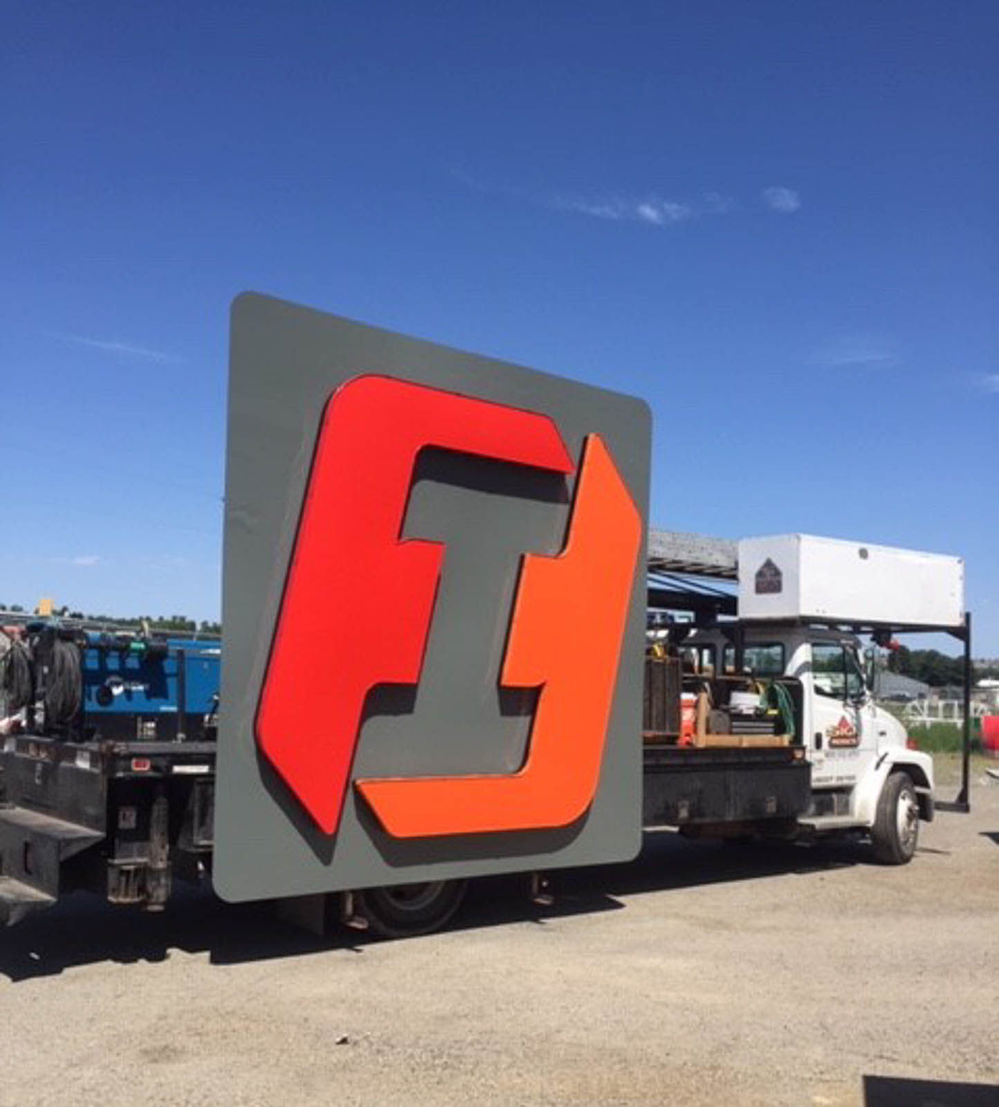 Building Sign: Transporting sign for First Interstate Arena