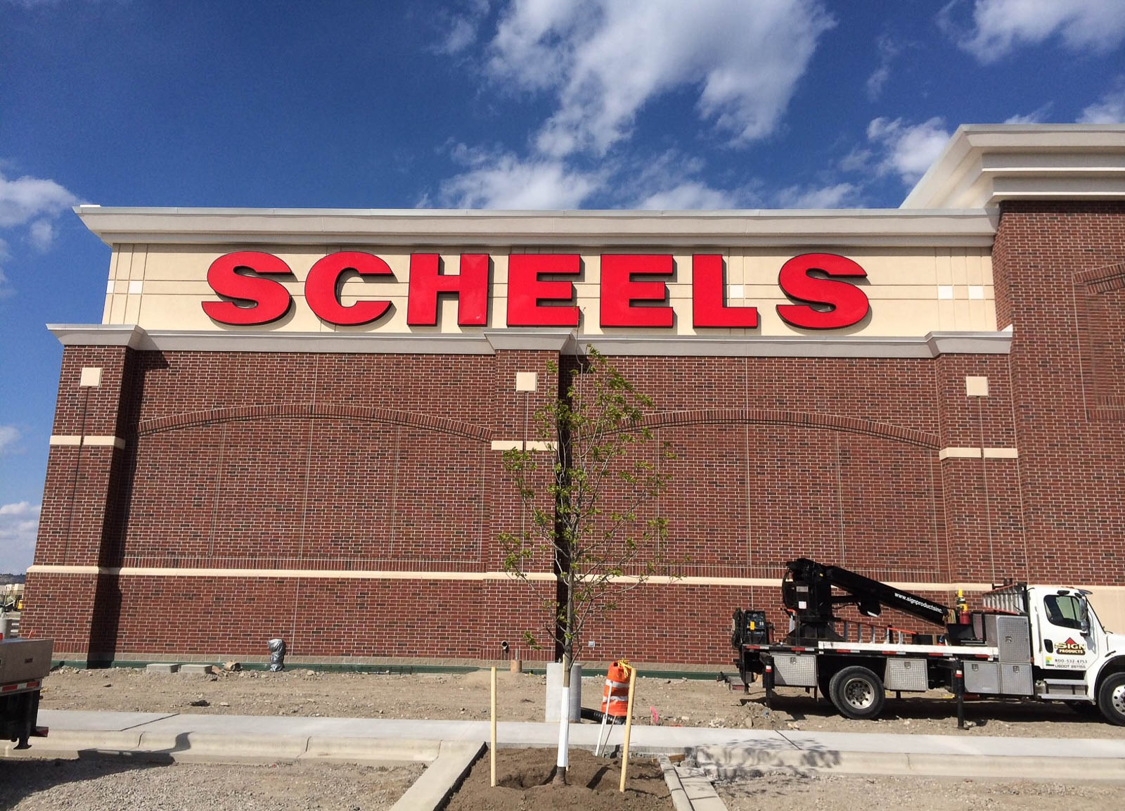 Channel Letters: Sign for Scheels building